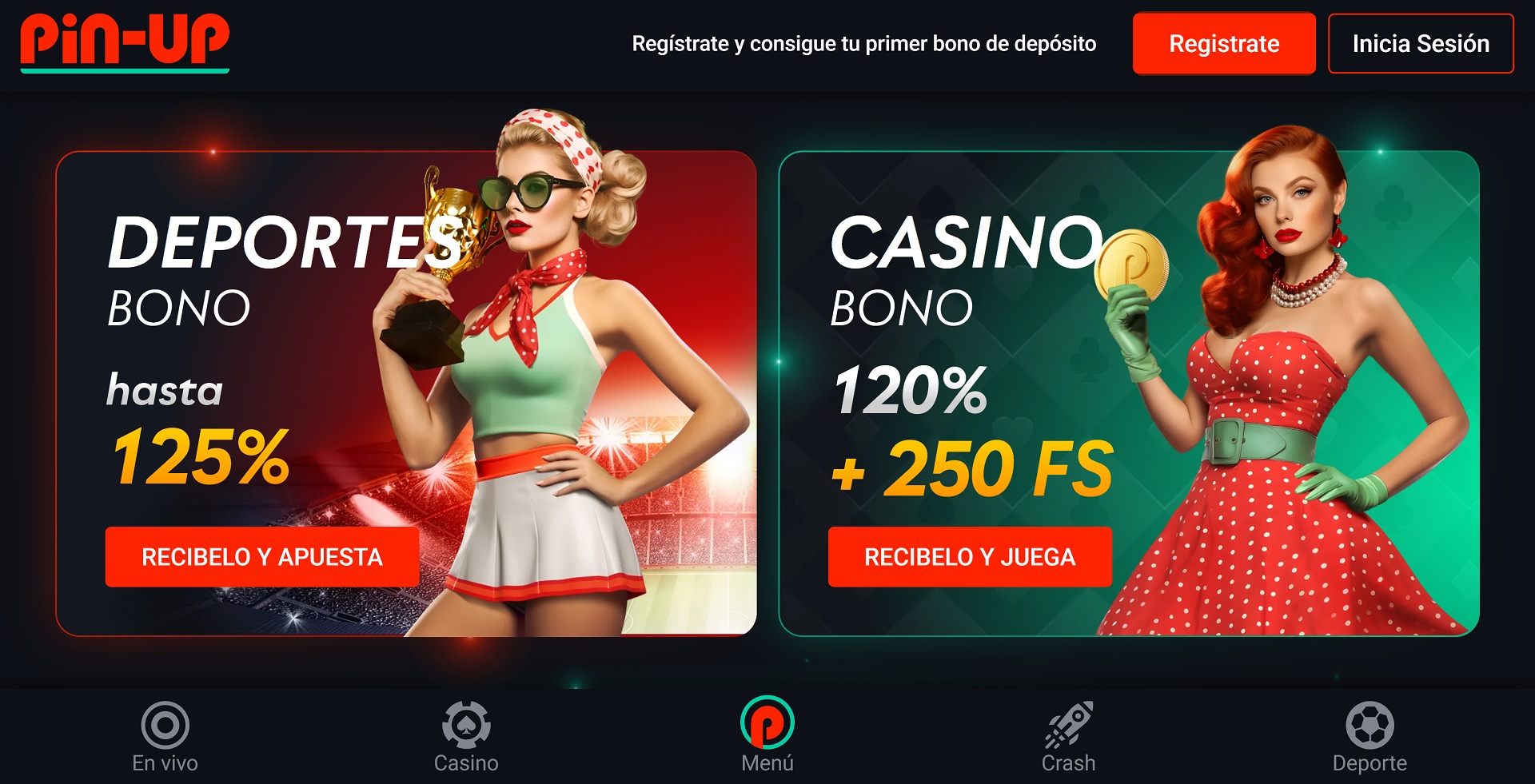 Página principal de Pin-Up Casino para jugadores de México